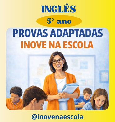 Capa Prova adaptada Inglês 5º ano
