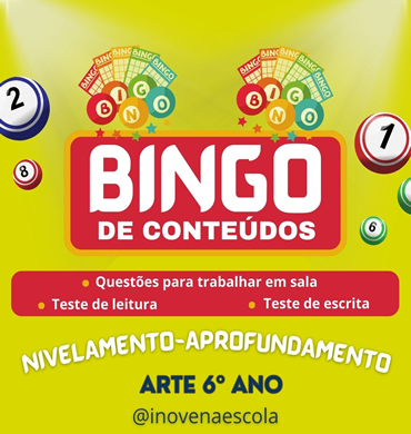 Bingo conteúdos Arte 6º Ano