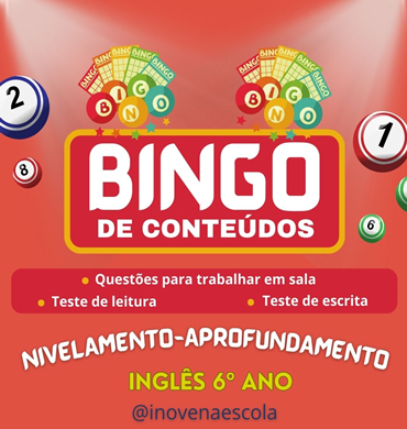 Bingo Inglês 6º ano