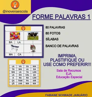 Capa sala de recursos - forme palavras