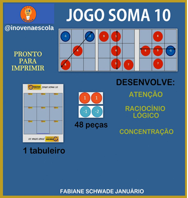 Capa jogo de matemática soma 10