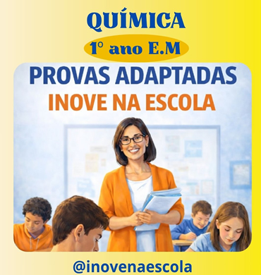 Capa Prova adaptada Química 1º ano Ensino Médio