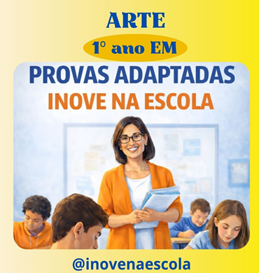 Capa Prova adaptada Arte 1º ano Ensino Médio