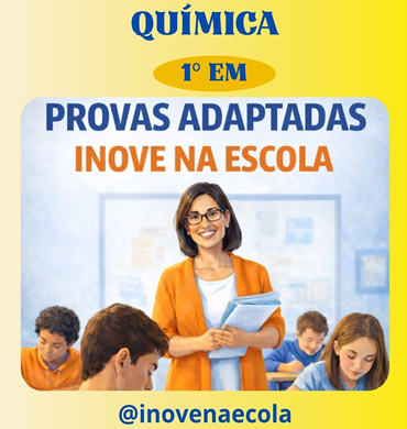 Capa Prova adaptada Química 1º ano Ensino Médio