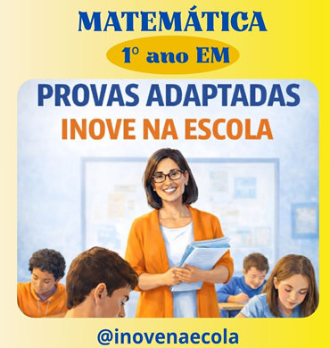 Capa Prova adaptada Matemática 1º ano Ensino médio
