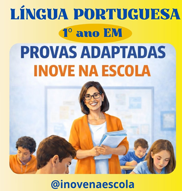 Capa Prova adaptada Português 1º ano Ensino Médio