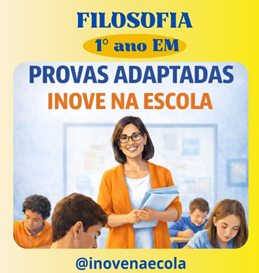 Capa Prova adaptada Filosofia 1º ano Ensino Médio