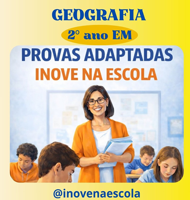 Capa Prova adaptada Geografia 2º ano Ensino Médio