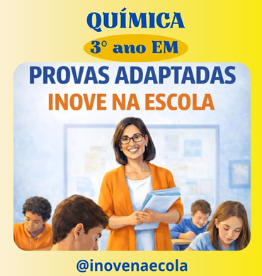 Capa Prova adaptada Química 3º ano Ensino Médio