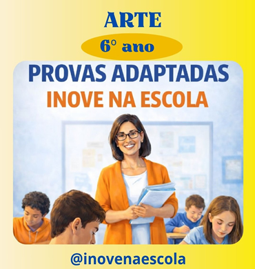 Capa Prova adaptada Arte 6º ano