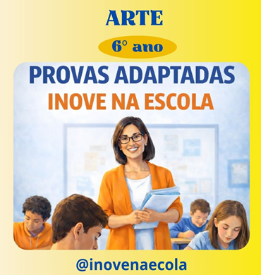 Capa Prova adaptada Arte 6º ano