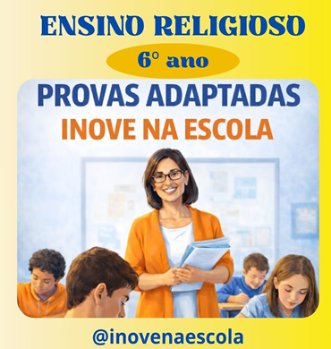 Capa Prova adaptada Ensino Religioso 6º ano