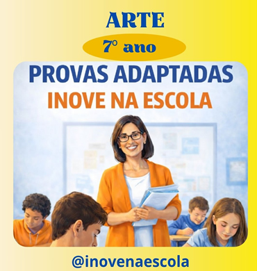 Capa Prova adaptada Arte 7º ano