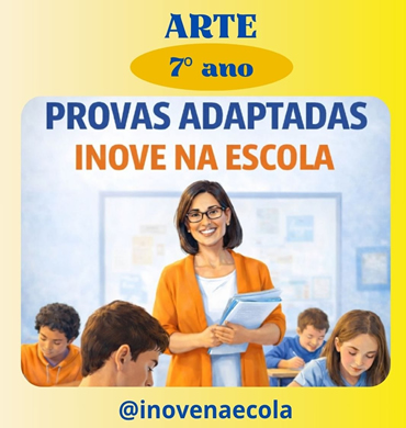 Capa Prova adaptada Arte 7º ano