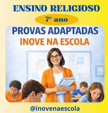 Capa Prova adaptada Ensino Religioso 7º ano