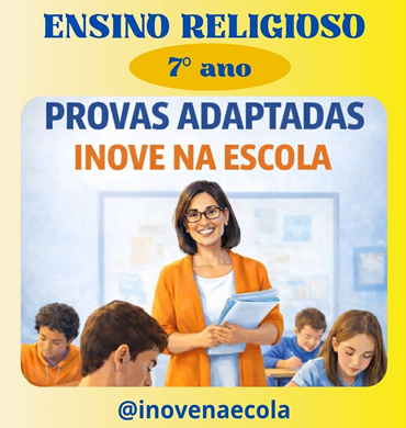 Capa Prova adaptada Ensino Religioso 7º ano