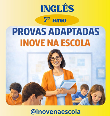 Capa Prova adaptada Inglês 7º ano