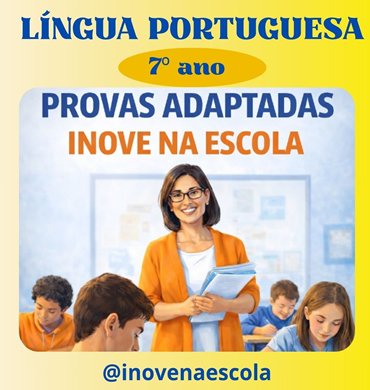 Capa Prova adaptada Português 7º ano