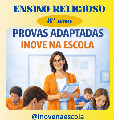 Capa Prova adaptada Ensino Religioso 8º ano