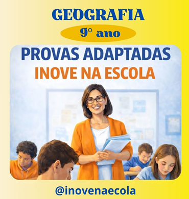 Capa Prova adaptada Geografia 9º ano