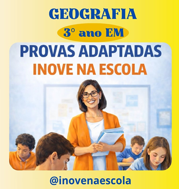 Capa Prova adaptada Geografia 3º ano